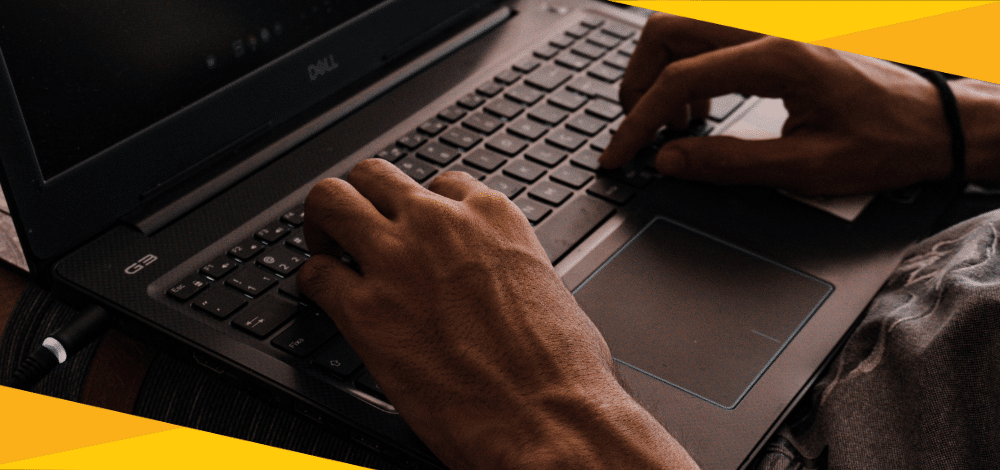 Man using his laptop