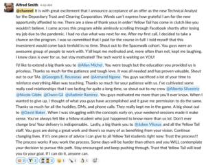 Alfred Smith announcement message