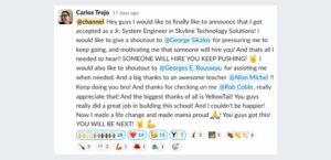 Carlos Trejo announcement message