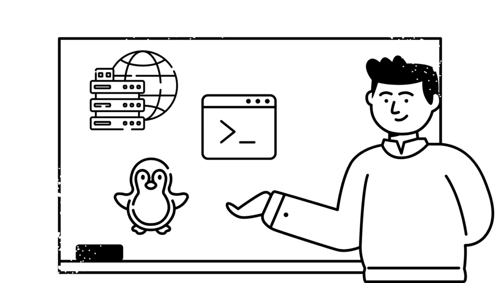 Teacher showing the different types of IT training